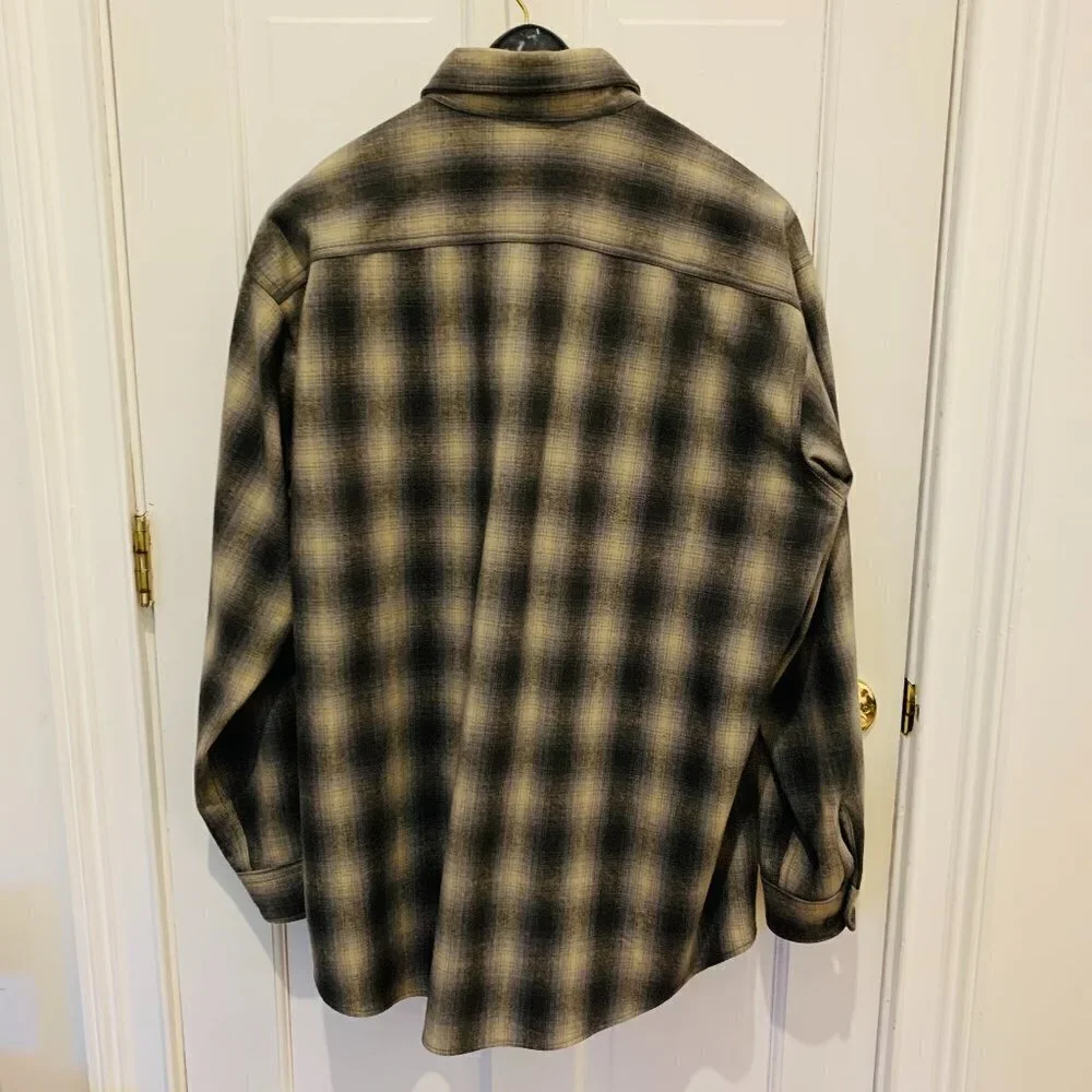 Vintage Woolrich Shirt Jacket Heavy Wool Plaid Flannel Mens XL Heavy Chamois